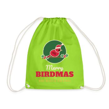 Fröhliche Vogel Kardinal Weihnachtshut Weihnachtsvogel - Turnbeutel - Neongrün - Vorne