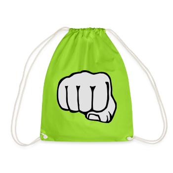 brother - fist - boxing - friends - friendship - Drawstring Bag - neon green - Front