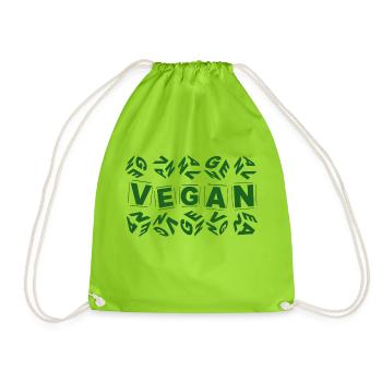 vegan grün Würfel-Block - Turnbeutel - Neongrün - Vorne
