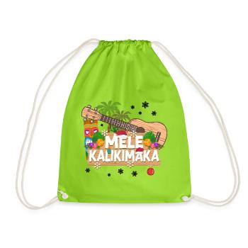 Ukulélé hawaïen Uke Christmas - Sac de sport léger - vert néon - Devant