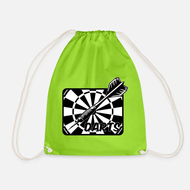 Darts,Darts,DARTS - Drawstring Bag - neon green