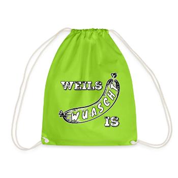Weils Wuascht is - Drawstring Bag - neon green - Front