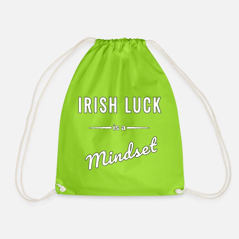 Irish Luck ist eine Frage des Mindsets - Turnbeutel - Neongrün