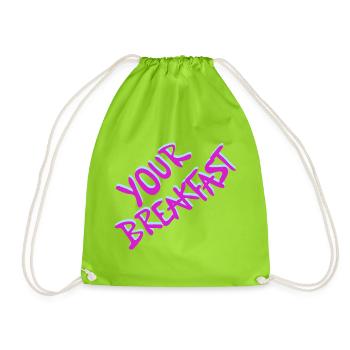 Your Breakfast Neon Script - Turnbeutel - Neongrün - Vorne