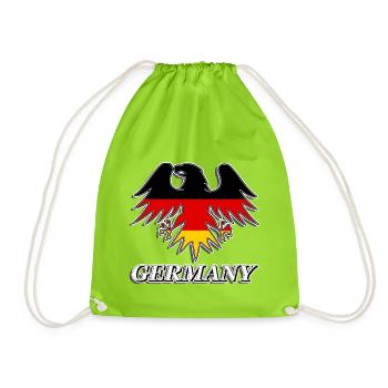 germany eagle t-shirt german flag tshirt tee - Drawstring Bag - neon green - Front