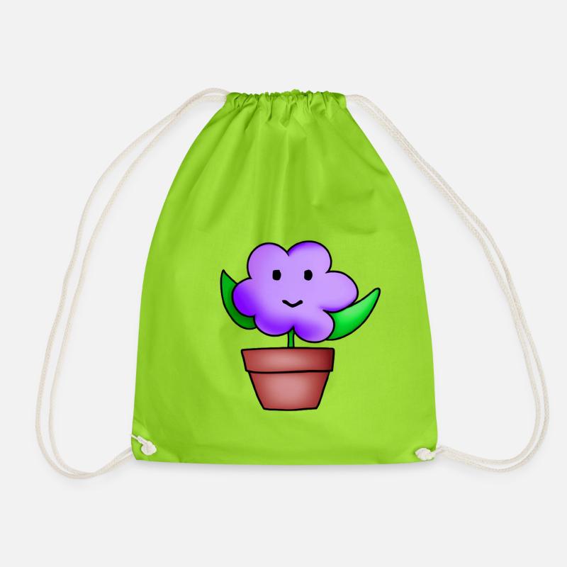 blume - Turnbeutel - Neongrün