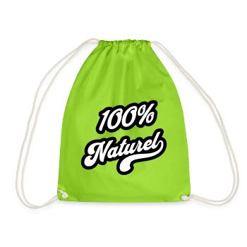 100% Naturel - Sac de sport léger - vert néon - Devant