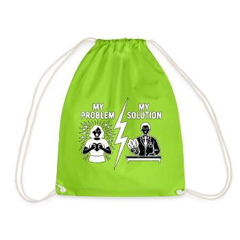 Nutritionniste : mon problème, mon pictogramme, mon père, diététique - Sac de sport léger - vert néon - Devant