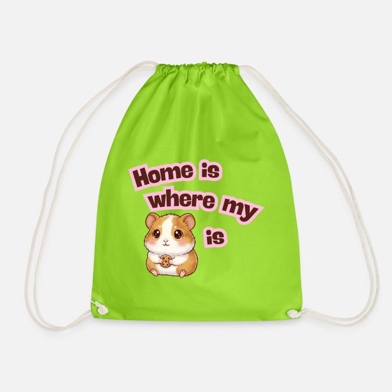 Home is where my Meerli is - Drawstring Bag - neon green
