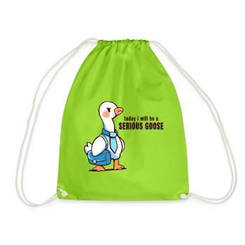 Heute werde ich eine ernsthafte Gans sein - Turnbeutel - Neongrün - Vorne