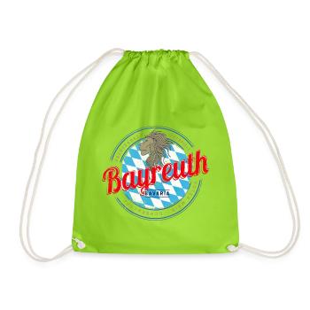 Bayreuth in Bayern Vintage Oberfranken Deutschland - Turnbeutel - Neongrün - Vorne
