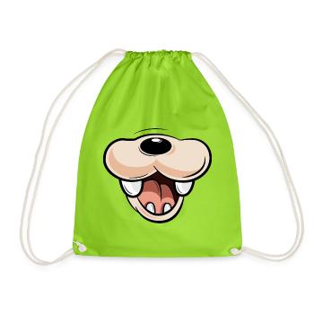 Masque Cartoon Dog Symbol Drôle Comique - Sac de sport léger - vert néon - Devant
