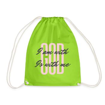God is with me - Drawstring Bag - neon green - Front