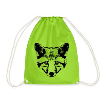 Graphique Tête de Renard - Sac de sport léger - vert néon - Devant