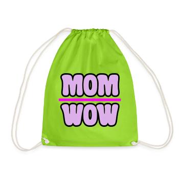 mom - Drawstring Bag - neon green - Front