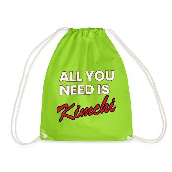 All You Need Is Kimchi – Korea Food Shirt - Turnbeutel - Neongrün - Vorne