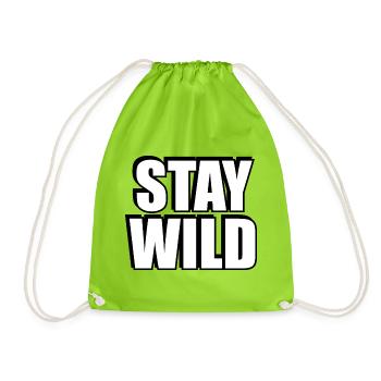 STAY WILD  - Drawstring Bag - neon green - Front