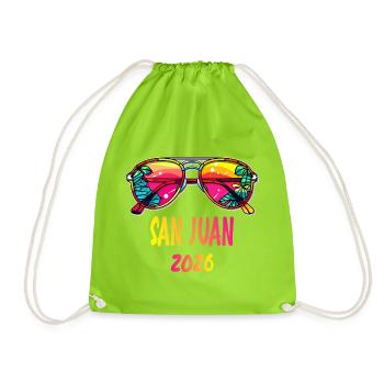 San Juan 2026 Tropical Sunglasses - Drawstring Bag - neon green - Front