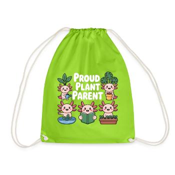 Cadeau de parent fière des plantes Axolotl Plants Shirt - Sac de sport léger - vert néon - Devant