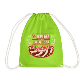 Reine de la Saucisse - Sac de sport léger - vert néon - Devant