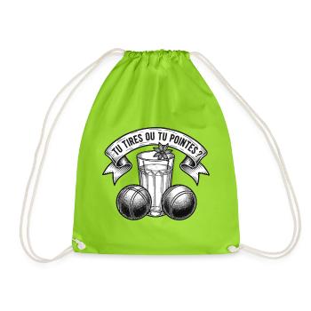 Pétanque Tu Tires Ou Tu Pointes Pastis - Sac de sport léger - vert néon - Devant
