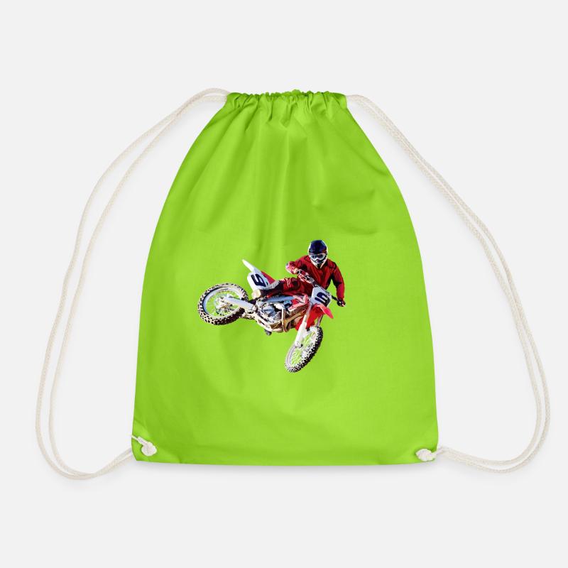 motocross - Drawstring Bag - neon green