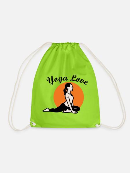 Yoga Love - Drawstring Bag - neon green