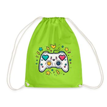 Conception de jeu Heart Controller Neon - Sac de sport léger - vert néon - Devant
