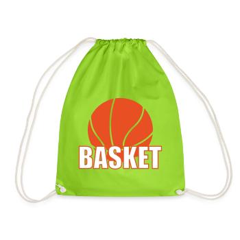 Basketball / Basketball / Basktet-Ball / Sports - Drawstring Bag - neon green - Front