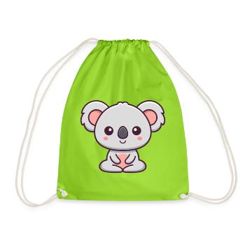 Süßer Kawaii Kleiner Koala - Turnbeutel - Neongrün - Vorne