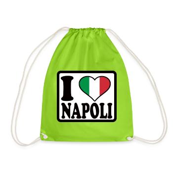 Neapel, Napoli - Turnbeutel - Neongrün - Vorne