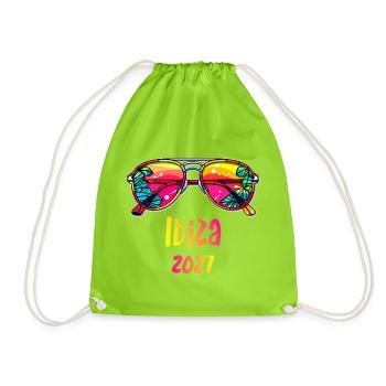 Ibiza 2027 Rainbow Sunglasses Design - Turnbeutel - Neongrün - Vorne