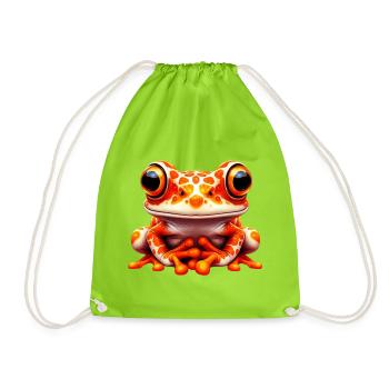 Frog - Drawstring Bag - neon green - Front