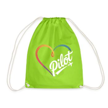 Pilot Herz - Turnbeutel - Neongrün - Vorne