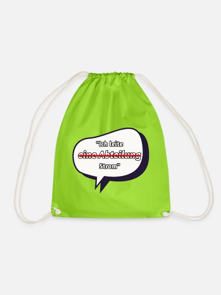I Conduct Electricity Saying - Drawstring Bag - neon green