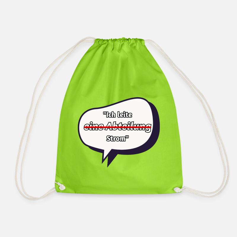 I Conduct Electricity Saying - Drawstring Bag - neon green