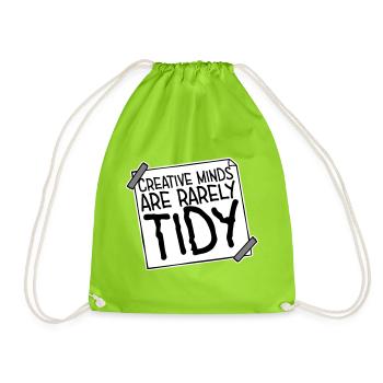 Les esprits créatifs sont rarement bien rangés Logo créatif drôle - Sac de sport léger - vert néon - Devant
