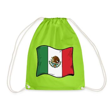 Illustration de bandes dessinées des drapeaux du Mexique - Sac de sport léger - vert néon - Devant