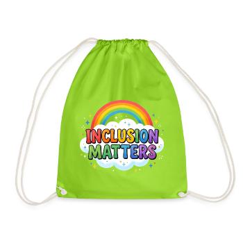 Inclusion is important – Special education – Freundli - Drawstring Bag - neon green - Front