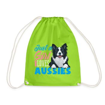Australian Shepherd - Mein treuer Aussie - Turnbeutel - Neongrün - Vorne