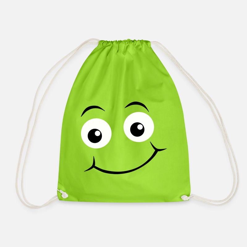 Emoticon Happy Eyes - Drawstring Bag - neon green