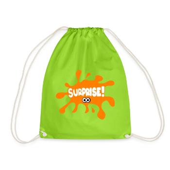 Surprise! - Drawstring Bag - neon green - Front