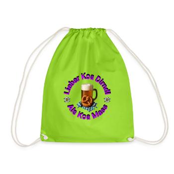 Better Koa Dirndl than Koa Mass - Drawstring Bag - neon green - Front