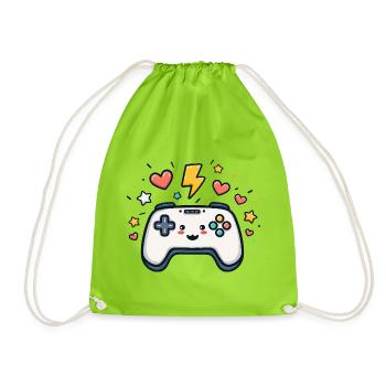 Kawaii Spielcontroller Funkelnd - Turnbeutel - Neongrün - Vorne
