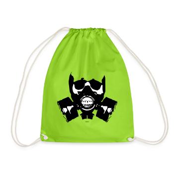 Gas Mask Skullsilhouette - Drawstring Bag - neon green - Front
