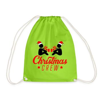 Weihnachts Crew Script Logo - Turnbeutel - Neongrün - Vorne