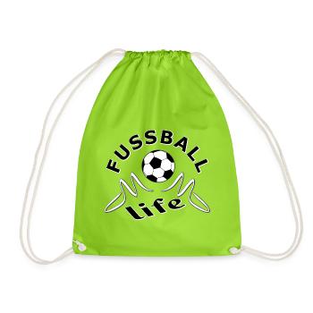 Fußball Mutter Leben Sport Fan - Turnbeutel - Neongrün - Vorne