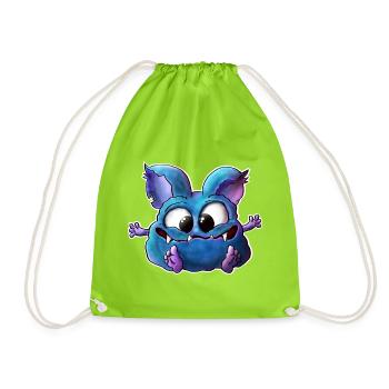 let yourself be hugged.... Cuddly Monster - Drawstring Bag - neon green - Front