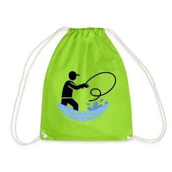 Pêche et pêche | Petri Heil Hobby Logo - Sac de sport léger - vert néon - Devant