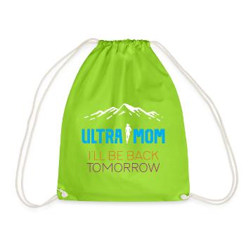 Ultra Maman - Je reviens demain - Sac de sport léger - vert néon - Devant